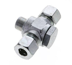 12S & M18x1.5 Zink plated Steel Tee Swivel Joint Cutting Fitting with Male Threads 400 bar ISO 8434-1