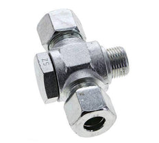 12S & M18x1.5 Zink plated Steel Tee Swivel Joint Cutting Fitting with Male Threads 400 bar ISO 8434-1