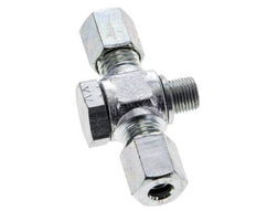 6L & G1/8'' Zink plated Steel Tee Swivel Joint Cutting Fitting with Male Threads 315 bar ISO 8434-1