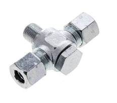 10L & G1/4'' Zink plated Steel Tee Swivel Joint Cutting Fitting with Male Threads 315 bar ISO 8434-1