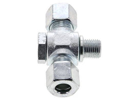 10L & G1/4'' Zink plated Steel Tee Swivel Joint Cutting Fitting with Male Threads 315 bar ISO 8434-1