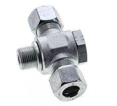 12L & G3/8'' Zink plated Steel Tee Swivel Joint Cutting Fitting with Male Threads 315 bar ISO 8434-1