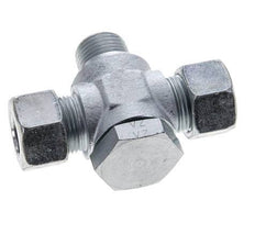 15L & G1/2'' Zink plated Steel Tee Swivel Joint Cutting Fitting with Male Threads 315 bar ISO 8434-1