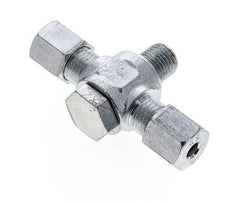 6S & G1/4'' Zink plated Steel Tee Swivel Joint Cutting Fitting with Male Threads 400 bar ISO 8434-1