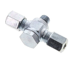 6L & M10x1 Acier zingue Tee Swivel Joint Cutting Fitting with Male Threads 315 bar NBR ISO 8434-1