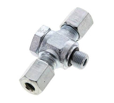 6L & M10x1 Zink plated Steel Tee Swivel Joint Cutting Fitting with Male Threads 315 bar NBR ISO 8434-1