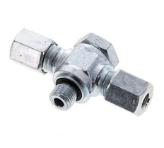6L & M10x1 Acier zingue Tee Swivel Joint Cutting Fitting with Male Threads 315 bar NBR ISO 8434-1