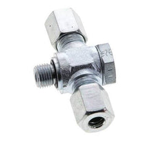 6L & M10x1 Acier zingue Tee Swivel Joint Cutting Fitting with Male Threads 315 bar NBR ISO 8434-1