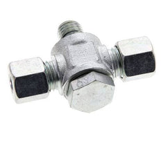 8L & M12x1.5 Acier zingue Tee Swivel Joint Cutting Fitting with Male Threads 315 bar NBR ISO 8434-1