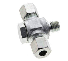 8L & M12x1.5 Acier zingue Tee Swivel Joint Cutting Fitting with Male Threads 315 bar NBR ISO 8434-1