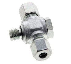 8L & M12x1.5 Acier zingue Tee Swivel Joint Cutting Fitting with Male Threads 315 bar NBR ISO 8434-1