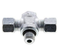 10L & M14x1.5 Acier zingue Tee Swivel Joint Cutting Fitting with Male Threads 315 bar NBR ISO 8434-1
