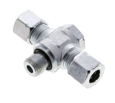 10L & M14x1.5 Acier zingue Tee Swivel Joint Cutting Fitting with Male Threads 315 bar NBR ISO 8434-1