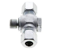 10L & M14x1.5 Acier zingue Tee Swivel Joint Cutting Fitting with Male Threads 315 bar NBR ISO 8434-1