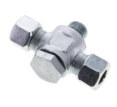 12L & M16x1.5 Acier zingue Tee Swivel Joint Cutting Fitting with Male Threads 315 bar NBR ISO 8434-1