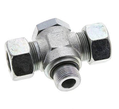 18L & M22x1.5 Acier zingue Tee Swivel Joint Cutting Fitting with Male Threads 315 bar NBR ISO 8434-1