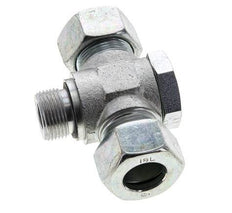 18L & M22x1.5 Acier zingue Tee Swivel Joint Cutting Fitting with Male Threads 315 bar NBR ISO 8434-1