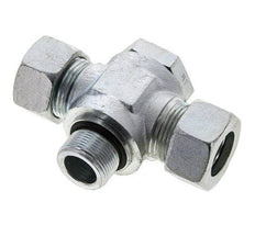 22L & M26x1.5 Acier zingue Tee Swivel Joint Cutting Fitting with Male Threads 160 bar NBR ISO 8434-1