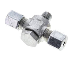 6S & M12x1.5 Acier zingue Tee Swivel Joint Cutting Fitting with Male Threads 400 bar NBR ISO 8434-1