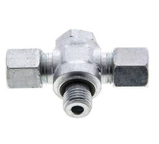 8S & M14x1.5 Acier zingue Tee Swivel Joint Cutting Fitting with Male Threads 400 bar NBR ISO 8434-1