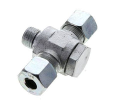 10S & M16x1.5 Acier zingue Tee Swivel Joint Cutting Fitting with Male Threads 400 bar NBR ISO 8434-1