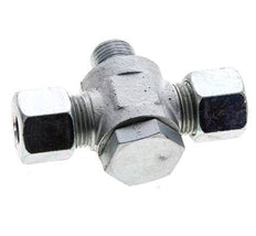 10S & M16x1.5 Acier zingue Tee Swivel Joint Cutting Fitting with Male Threads 400 bar NBR ISO 8434-1