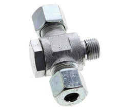 10S & M16x1.5 Acier zingue Tee Swivel Joint Cutting Fitting with Male Threads 400 bar NBR ISO 8434-1