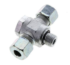 10S & M16x1.5 Acier zingue Tee Swivel Joint Cutting Fitting with Male Threads 400 bar NBR ISO 8434-1