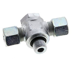 10S & M16x1.5 Acier zingue Tee Swivel Joint Cutting Fitting with Male Threads 400 bar NBR ISO 8434-1