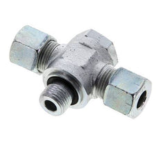 10S & M16x1.5 Acier zingue Tee Swivel Joint Cutting Fitting with Male Threads 400 bar NBR ISO 8434-1