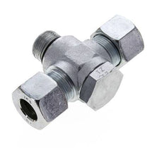 16S & M22x1.5 Zink plated Steel Tee Swivel Joint Cutting Fitting with Male Threads 400 bar NBR ISO 8434-1