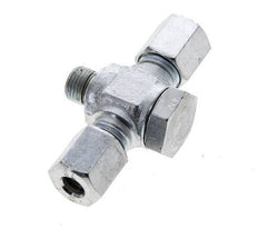 6L & G1/8'' Acier zingue Tee Swivel Joint Cutting Fitting with Male Threads 315 bar NBR ISO 8434-1