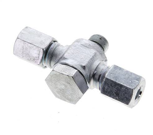 6L &amp; G1/8'' Acier zingué Tee Swivel Joint Cutting Fitting with Male Threads 315 bar NBR ISO 8434-1