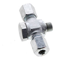 6L & G1/8'' Acier zingue Tee Swivel Joint Cutting Fitting with Male Threads 315 bar NBR ISO 8434-1