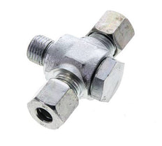 8L & G1/4'' Zink plated Steel Tee Swivel Joint Cutting Fitting with Male Threads 315 bar NBR ISO 8434-1