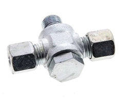 8L & G1/4'' Acier zingue Tee Swivel Joint Cutting Fitting with Male Threads 315 bar NBR ISO 8434-1