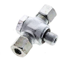 8L & G1/4'' Acier zingue Tee Swivel Joint Cutting Fitting with Male Threads 315 bar NBR ISO 8434-1