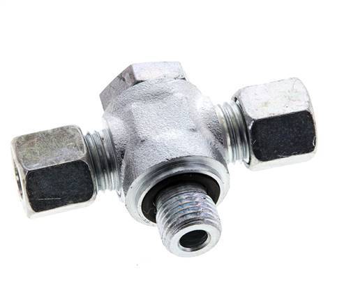 8L &amp; G1/4'' Acier zingué Tee Swivel Joint Cutting Fitting with Male Threads 315 bar NBR ISO 8434-1