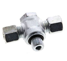 8L & G1/4'' Acier zingue Tee Swivel Joint Cutting Fitting with Male Threads 315 bar NBR ISO 8434-1