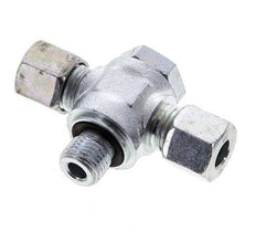 8L & G1/4'' Acier zingue Tee Swivel Joint Cutting Fitting with Male Threads 315 bar NBR ISO 8434-1