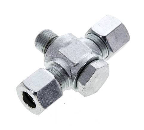 10L &amp; G1/4'' Acier zingué Tee Swivel Joint Cutting Fitting with Male Threads 315 bar NBR ISO 8434-1