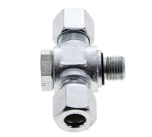 10L & G1/4'' Acier zingue Tee Swivel Joint Cutting Fitting with Male Threads 315 bar NBR ISO 8434-1