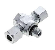 10L & G1/4'' Zink plated Steel Tee Swivel Joint Cutting Fitting with Male Threads 315 bar NBR ISO 8434-1