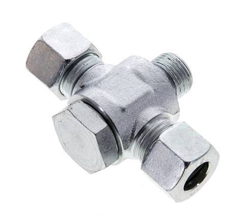 12L &amp; G3/8'' Acier zingué Tee Swivel Joint Cutting Fitting with Male Threads 315 bar NBR ISO 8434-1