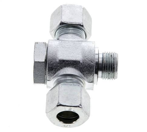 12L & G3/8'' Acier zingue Tee Swivel Joint Cutting Fitting with Male Threads 315 bar NBR ISO 8434-1