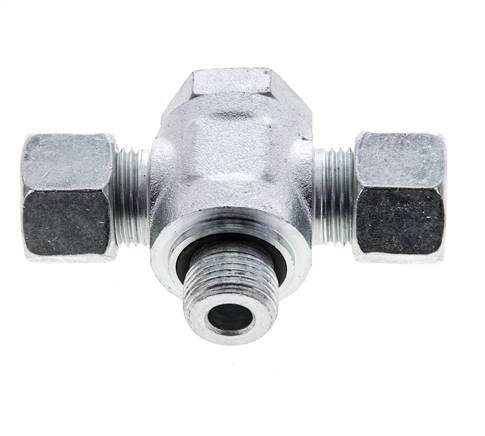 12L & G3/8'' Acier zingue Tee Swivel Joint Cutting Fitting with Male Threads 315 bar NBR ISO 8434-1