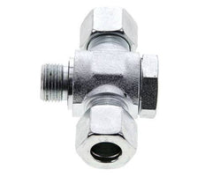12L &amp; G3/8'' Acier zingué Tee Swivel Joint Cutting Fitting with Male Threads 315 bar NBR ISO 8434-1
