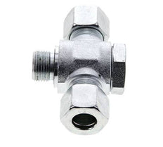 12L & G3/8'' Acier zingue Tee Swivel Joint Cutting Fitting with Male Threads 315 bar NBR ISO 8434-1