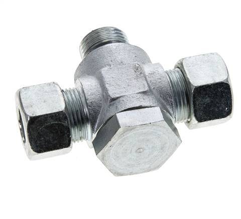 15L &amp; G1/2'' Acier zingué Tee Swivel Joint Cutting Fitting with Male Threads 315 bar NBR ISO 8434-1