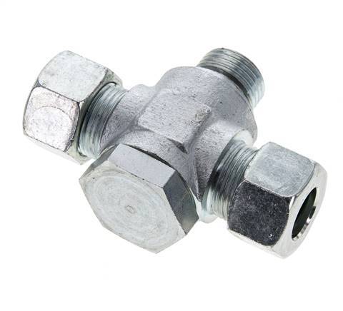 15L &amp; G1/2'' Acier zingué Tee Swivel Joint Cutting Fitting with Male Threads 315 bar NBR ISO 8434-1